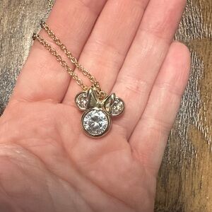 Disney Gold Necklace with Crystal Pendant